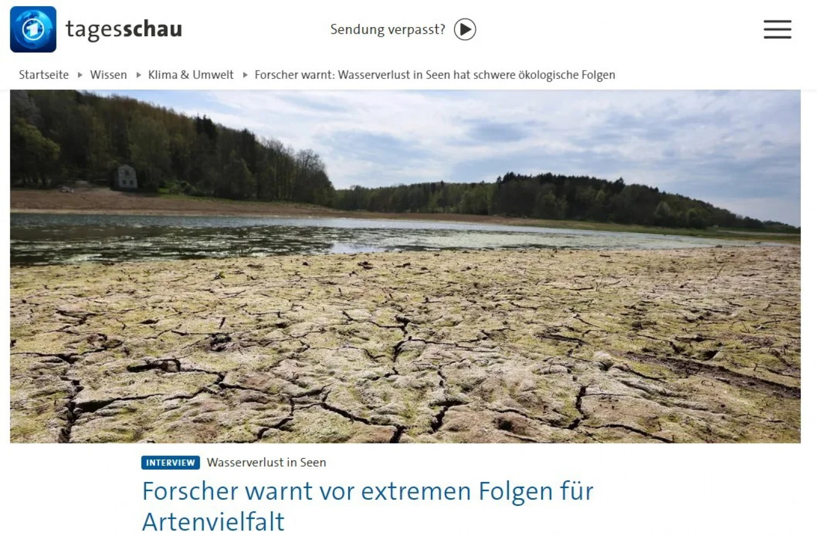 Pour illustrer la menace “extrême”, un lac artificiellement asséché a été créé Pour illustrer la menace “extrême”, un lac artificiellement asséché a été créé